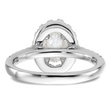 14k White Gold 1/2 carat Lab Grown Diamond VS/SI+ G+ 1 carat Center Oval Semi Mount Halo Engagement Ring