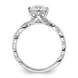 14k White Gold 1/2 carat Lab Grown Diamond VS/SI+ G+ 1 carat Center Round Semi Mount Engagement Ring