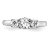 14k White Gold 1/2 carat Lab Grown Diamond VS/SI+ G+ 1/2 carat Center Round Three Stone Semi Mount Engagement Ring