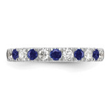 14k White Gold 1/2 carat Lab Grown Diamond VS/SI+ G+ and Lab Created Blue Sapphire Complete Band