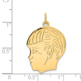 14k .011 Depth Engravable Boy Head Charm - XM-B6FABA22-4182