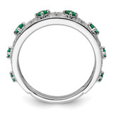 14k White Gold 1/2 carat Lab Grown Diamond VS/SI+ G+ and Lab Created Emerald Ring