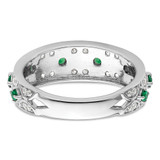14k White Gold 1/2 carat Lab Grown Diamond VS/SI+ G+ and Lab Created Emerald Ring