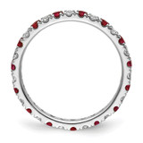 14k White Gold 1/2 carat Lab Grown Diamond VS/SI+ G+ and Lab Created Ruby Size 6 Eternity Band