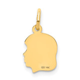 14k .011 Depth Engravable Girl Head Charm - XM-6C9F1E88-6665