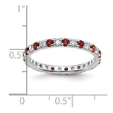 14k White Gold 1/2 carat Lab Grown Diamond VS/SI+ G+ and Lab Created Ruby Size 7 Eternity Band