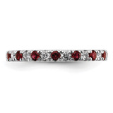 14k White Gold 1/2 carat Lab Grown Diamond VS/SI+ G+ and Lab Created Ruby Size 8.5 Eternity Band
