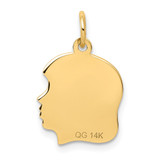 14k .011 Depth Engravable Girl Head Charm - XM-FD44E43E-4483