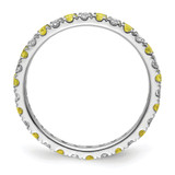 14k White Gold 1/2 carat Lab Grown Diamond VS/SI+ G+ and Lab Created Yellow Sapphire Size 8.5 Eternity Band