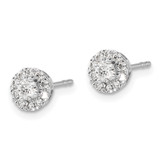 14k White Gold 1/2 carat Lab Grown Diamond VS/SI+ G+ Cluster Post Earrings - EM-B1461FC0-2059