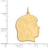 14k .011 Depth Engravable Girl Head Charm - XM-FD8A4A29-2197