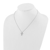 14k White Gold 1/2 carat Lab Grown Diamond VS/SI+ G+ Complete 18 inch Cross Pendant Necklace