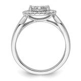 14k White Gold 1/2 carat Lab Grown Diamond VS/SI+ G+ Complete Cluster Engagement Ring - RM-01C09E46-7497
