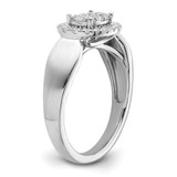 14k White Gold 1/2 carat Lab Grown Diamond VS/SI+ G+ Complete Cluster Engagement Ring - RM-01C09E46-7497