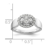 14k White Gold 1/2 carat Lab Grown Diamond VS/SI+ G+ Complete Cluster Engagement Ring - RM-01C09E46-7497