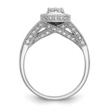 14k White Gold 1/2 carat Lab Grown Diamond VS/SI+ G+ Complete Cluster Engagement Ring - RM-1C31E6F4-3357