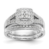 14k White Gold 1/2 carat Lab Grown Diamond VS/SI+ G+ Complete Cluster Engagement Ring - RM-1C31E6F4-3357