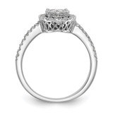 14k White Gold 1/2 carat Lab Grown Diamond VS/SI+ G+ Complete Cluster Engagement Ring - RM-BD490899-9854