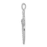 14k White Gold 1/2 carat Lab Grown Diamond VS/SI+ G+ Complete Cross Pendant - PM-C5AE617E-1573