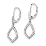 14k White Gold 1/2 carat Lab Grown Diamond VS/SI+ G+ Complete Fashion Dangle Leverback Earrings - EM-996A2A7D-1733
