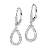 14k White Gold 1/2 carat Lab Grown Diamond VS/SI+ G+ Complete Fashion Dangle Leverback Earrings - EM-D034F9A6-9996