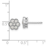 14k White Gold 1/2 carat Lab Grown Diamond VS/SI+ G+ Complete Floral Post Earrings