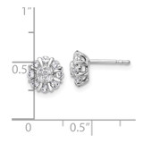 14k White Gold 1/2 carat Lab Grown Diamond VS/SI+ G+ Complete Halo Post Earrings - EM-1532AFB1-6512