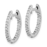 14k White Gold 1/2 carat Lab Grown Diamond VS/SI+ G+ Complete In and Out Hinged Hoop Earrings