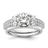 14k White Gold 1/2 carat Lab Grown Diamond VS/SI+ G+ Complete Ring Wrap - RM-08EE4E0C-7444