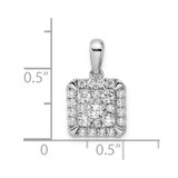 14k White Gold 1/2 carat Lab Grown Diamond VS/SI+ G+ Complete Square Cluster Pendant