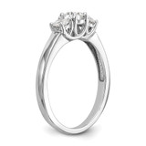 14k White Gold 1/2 carat Lab Grown Diamond VS/SI+ G+ Complete Three Stone Engagement Ring - RM-A7339F95-7194