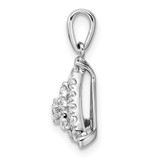 14k White Gold 1/2 carat Lab Grown Diamond VS/SI+ G+ Complete Triangle Cluster Pendant
