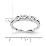 14k White Gold 1/2 carat Lab Grown Diamond VS/SI+ G+ Five Stone Complete Fashion Band