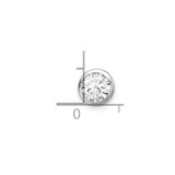 14k White Gold 1/2 carat Lab Grown Diamond VS/SI+ G+ Round Complete Bezel Chain Slide Pendant