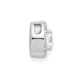 14k White Gold 1/2 carat Lab Grown Diamond VS/SI+ G+ Round Complete Halo Chain Slide Pendant - PM-E4CE5350-1113