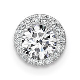14k White Gold 1/2 carat Lab Grown Diamond VS/SI+ G+ Round Semi Mount Halo Chain Slide Pendant