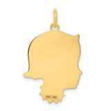 14k .013 Depth Engravable Girl Head Charm - XM-B92EF9C7-3861