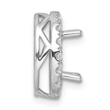 14k White Gold 1/2 carat Lab Grown Diamond VS/SI+ G+ Semi Mount Halo Chain Slide Pendant - PM-2B538307-8450