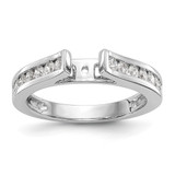 14k White Gold 1/2 carat Lab Grown Diamond VS/SI+ G+ Semi Mount Peg Set Engagement Ring - RM-356D6243-1661