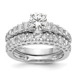 14k White Gold 1/2 carat Lab Grown Diamond VS/SI+ G+ Semi Mount Peg Set Engagement Ring - RM-5335CE97-7755