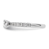 14k White Gold 1/2 carat Lab Grown Diamond VS/SI+ G+ Semi Mount Peg Set Engagement Ring - RM-7BC43813-4382
