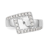 14k White Gold 1/2 carat Lab Grown Diamond VS/SI+ G+ Semi-Mount Pet Set Engagement Ring