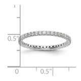 14k White Gold 1/2 carat Lab Grown Diamond VS/SI+ G+ Size 5.5 Shared Prong Eternity Band