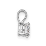 14k White Gold 1/2 carat Lab Grown Diamond VS/SI+ G+ Three Prong Solitare Pendant