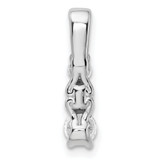 14k White Gold 1/2 carat Lab Grown Diamond VS/SI+ G+ Three Stone Chain Slide Pendant