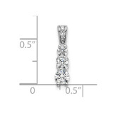 14k White Gold 1/2 carat Lab Grown Diamond VS/SI+ G+ Three Stone Chain Slide Pendant