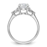 14k White Gold 1/2 carat Lab Grown Diamond VS/SI+ G+ Triangle 1 1/2 carat Round Semi Mount Three Stone Engagement Ring