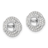 14k White Gold 1/2 carat Lab Grown Diamond VS/SI+ G+ with 4.5 mm Round Earring Jacket