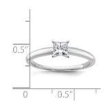 14k White Gold 1/2 carat Lab Grown Diamond VS+ F+ Princess Complete Solitare Engagement Ring