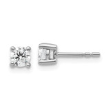 14k White Gold 1/2 ctw Certified Lab Grown Diamond VS+ F+ Round 4 Prong Heavy Wt. Stud Earrings